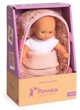 DJECO Babypuppe Pomea Mini-Puppe Barbara mit weichem K&ouml;rper und Babyk&ouml;rbchen,