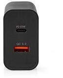 Nedis WCPD65W130BK Universal-Ladeger&auml;t (1-tlg., USB-A, USB-C, Power Delivery.