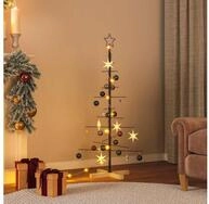 vidaXL K&uuml;nstlicher Weihnachtsbaum vidaXL Weihnachtsbaum Metall mit Holzst&auml;nder