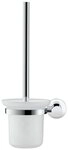 Duravit WC-Garnitur D-Code, Toilettenb&uuml;rstengarnitur wandh&auml;ngend - Chrom / Wei&szlig;