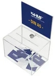 HMF Geldkassette Acryl Spendenbox 4691, abschlie&szlig;bare Box mit DIN A5...