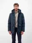 Wintermantel LERROS "Herren Wintermantel mit Kapuze", Herren, Gr. S, blau (blau