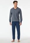 Pyjama SCHIESSER "Comfort Essentials", Herren, Gr. 48, blau (800, blau), Single