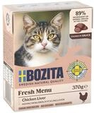 Bozita H&auml;ppchen in Sauce mit H&uuml;hnchenleber 370 g - 6 St&uuml;ck, Nassfutter f&uuml;r:...