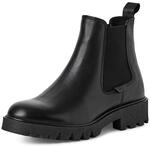 Chelseaboots TAMARIS, Damen, Gr. 36, schwarz, Glattleder, Schuhe Chelseaboots,