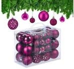 relaxdays Weihnachtsbaumkugel Weihnachtskugeln im 50er Set (50 St), Pink