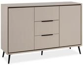 Finori Sideboard 2 T&uuml;ren, 3 Schubladen, 4 B&ouml;den, Sand / Schwarz - 135x90x38cm