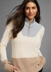 Troyer LAURA SCOTT, Damen, Gr. 48/50 (XL), beige (beige, grau, melange), Grobstrick,