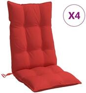 vidaXL Hochlehnerauflage, Gartenstuhl Auflagen 4 Stk. Rot Oxford-Gewebe