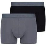 Bruno Banani Boxer Flowing (2er Pack) mit kontrastreichem Logobund grau|schwarz S
