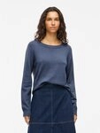 Vila Rundhalspullover VIRIL O-NECK L/S KNIT TOP - NOOS Viskosemischung, regular...