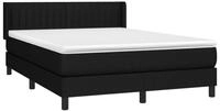 vidaXL Bett Boxspringbett mit Matratze Schwarz 140x190 cm Stoff