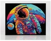 BrainBox Spiel DIAMOND DOTZ - Diamond Painting Neon Astronaut