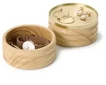 Umbra Aufbewahrungsbox Tesora, aus Holz, 13cm, stapelbare Schmuckdose beige