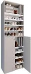 Schuhschrank VCM "XL Holz Gro&szlig;er Schuhschrank Schuhkommode Lona 10", grau,...