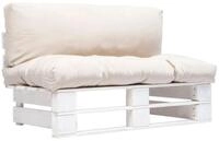 vidaXL Loungesofa Outdoor-Sofa Paletten mit Kissen in Sandfarben Kiefernholz, 1 Teile