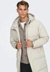 Steppjacke ONLY & SONS "ONSSEUL LONG PUFFER OTW", Herren, Gr. XXL, beige (silber