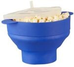 relaxdays Sch&uuml;ssel Popcorn Maker Silikon f&uuml;r die Mikrowelle, Silikon, blau