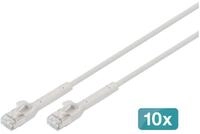 Digitus Digitus CAT 6A F-FTP abwinkelbares Patchkabel, Kupfer, 0,3 m, grau...