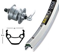 BikeParts Laufrad Bike-Parts Laufrad Vorderrad 26x1.75 Nabendynamo DH-3N72 silber