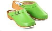Aves-24 CLOGS Pantolette Sandalette Leder Holzschuhe Holzclogs Damen Klotschen...