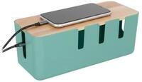 relaxdays Kabelbox mit Holzdeckel, Mint