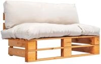 vidaXL Loungesofa Outdoor-Sofa Paletten mit Kissen in Sandfarben Kiefernholz, 1...