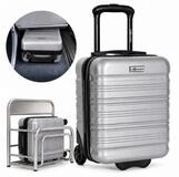 LEONARDO Koffer Handgep&auml;ck 40 x 30 x 20 cm Underseater Trolley - Silber, 2...
