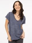 T-Shirt ZWILLINGSHERZ "Positive Mind", Damen, Gr. S/M, blau (navy), Stoff,