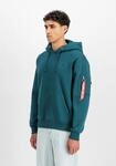 Hoodie ALPHA INDUSTRIES "Backprint Hoodie", Herren, Gr. S, deep petrol, Obermaterial: