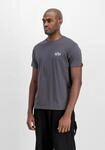 T-Shirt ALPHA INDUSTRIES "Signature Backprint T-Shirt", Herren, Gr. L, vintage grau,