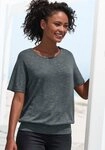 Vivance by Lascana Kurzarmshirt mit breitem Bund aus Viskose-Feinstrick