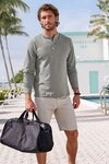 John Devin Henleyshirt mit Stehkragen Regular-Fit, aus Baumwoll-Piqu&eacute;