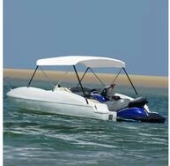 vidaXL Schutzplane 2-Bow Bimini Top Wei&szlig; 150x120x110 cm