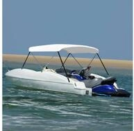 vidaXL Schutzplane 2-Bow Bimini Top Wei&szlig; 180x130x110 cm