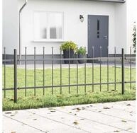 vidaXL Gartenzaun, Gartenzaun 2 pcs Grau 3,4 x 0,6 m Pulverbeschichteter Stahl