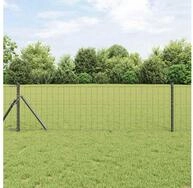 vidaXL Zaun, Eurozaun Grau 0,6 x 50 m PVC-beschichtetes Eisen