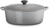 LE CREUSET Br&auml;ter Br&auml;ter Tradition oval perlgrau 31cm, Emailliertes Gusseisen