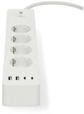 Nedis LED-Stripe-Profil WIFIP313FWT, WLAN, 4x Steckpl&auml;tze, 2x USB-A, 2x USB-C,