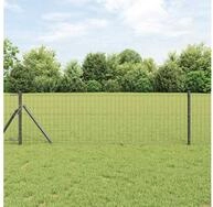 vidaXL Zaun, Eurozaun Grau 0,4 x 50 m PVC-beschichtetes Eisen