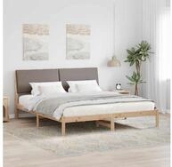 vidaXL Bettgestell vidaXL Bettgestell Braun und Taupe 200 x 200 cm Massivholz...