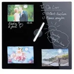relaxdays Magnettafel Schwarze Magnettafel aus Glas, (6-tlg), 40 x 40 cm...