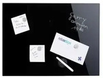 relaxdays Magnettafel Schwarze Magnettafel aus Glas, (6-tlg), 60 x 40 cm...
