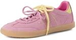 Sneaker TAMARIS, Damen, Gr. 36, rosa (pink), Lederimitat, Veloursleder, unifarben mit