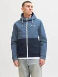 Blouson JACK & JONES "JJERUSH mit Kapuze", Herren, Gr. L, blau (blau mirage