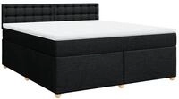 vidaXL Bett Boxspringbett mit Matratze Schwarz 180x200 cm Stoff