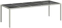 vidaXL Gartentisch Gartentisch Wei&szlig; 250x100x75 cm Poly Rattan und Hartglas...