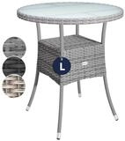 Casaria Gartentisch &Oslash; 60 cm, &Oslash;60cm Rund Glasplatte 80kg Belastbarkeit...