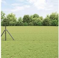 vidaXL Zaun, Eurozaun Grau 0,6 x 50 m PVC-beschichtetes Eisen