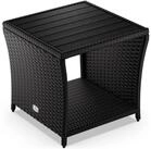 Casaria Beistelltisch (1-St), Polyrattan WPC Tischplatte 45x45x40cm Wetterfest
